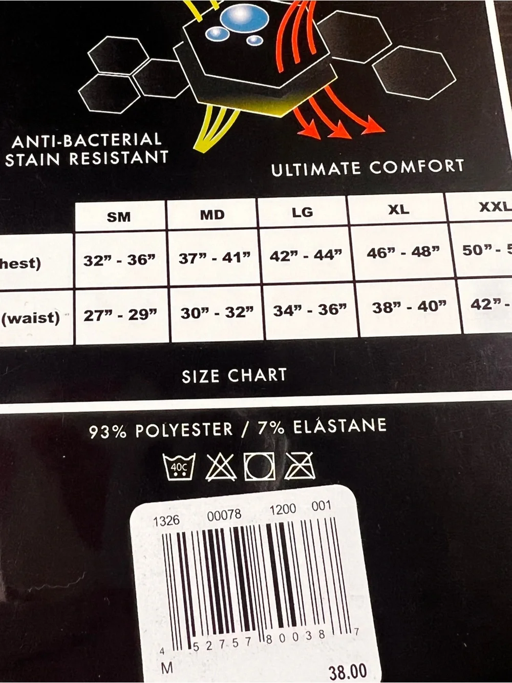 Van Heusen Performance Base Layer Pants Mens M Black Thermal New In Package